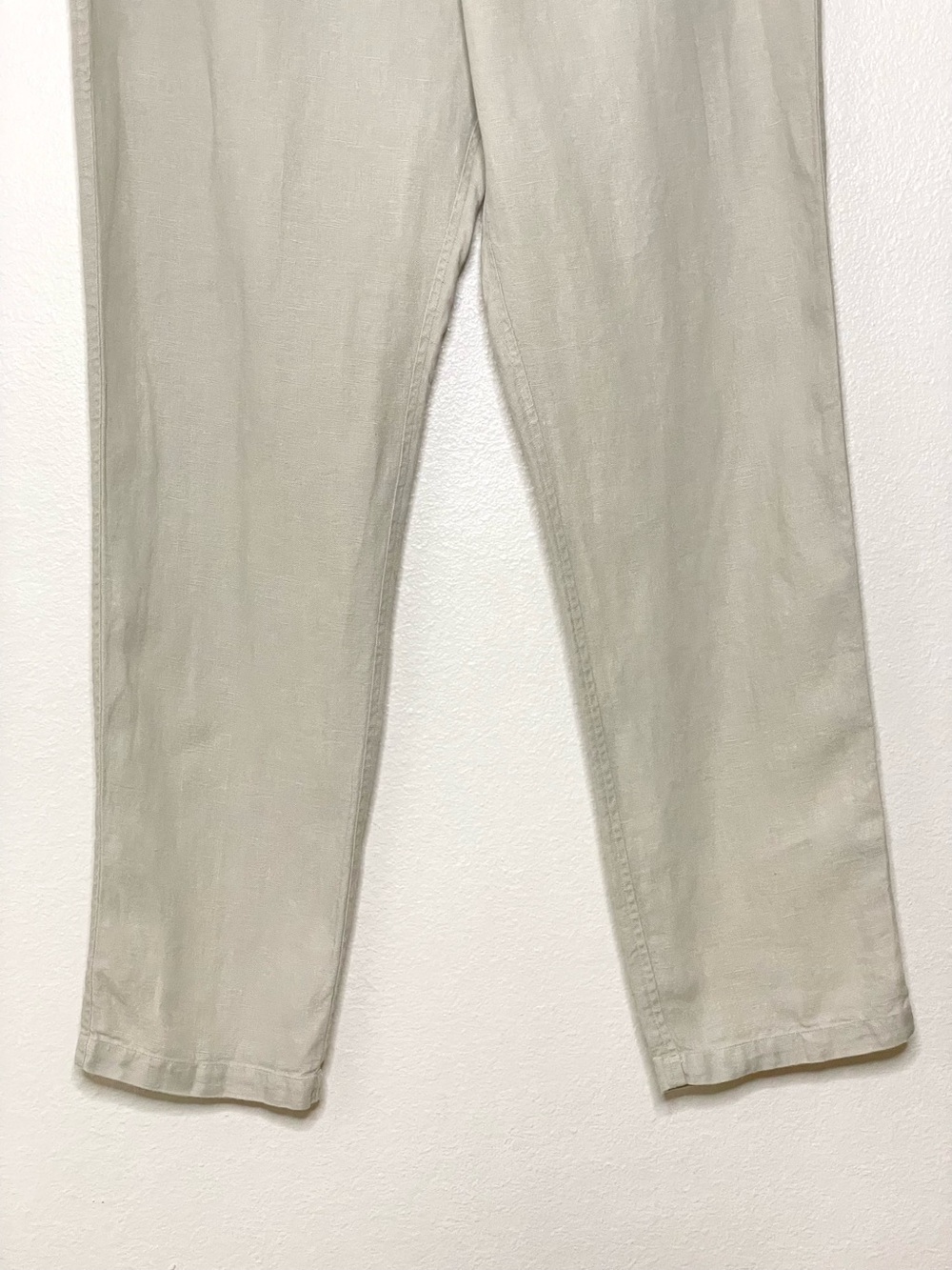 Alex Crane Bo Linen Pants Relaxed Drawstring Pull On Normandy Flax Bone Large - Picture 9 of 16